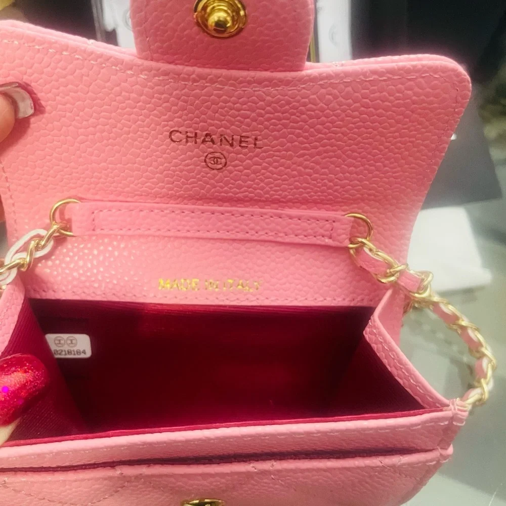 💕💝😍Chanel light Pink Quilted Mini Bag Wallet on chain - Picture 5 of 15